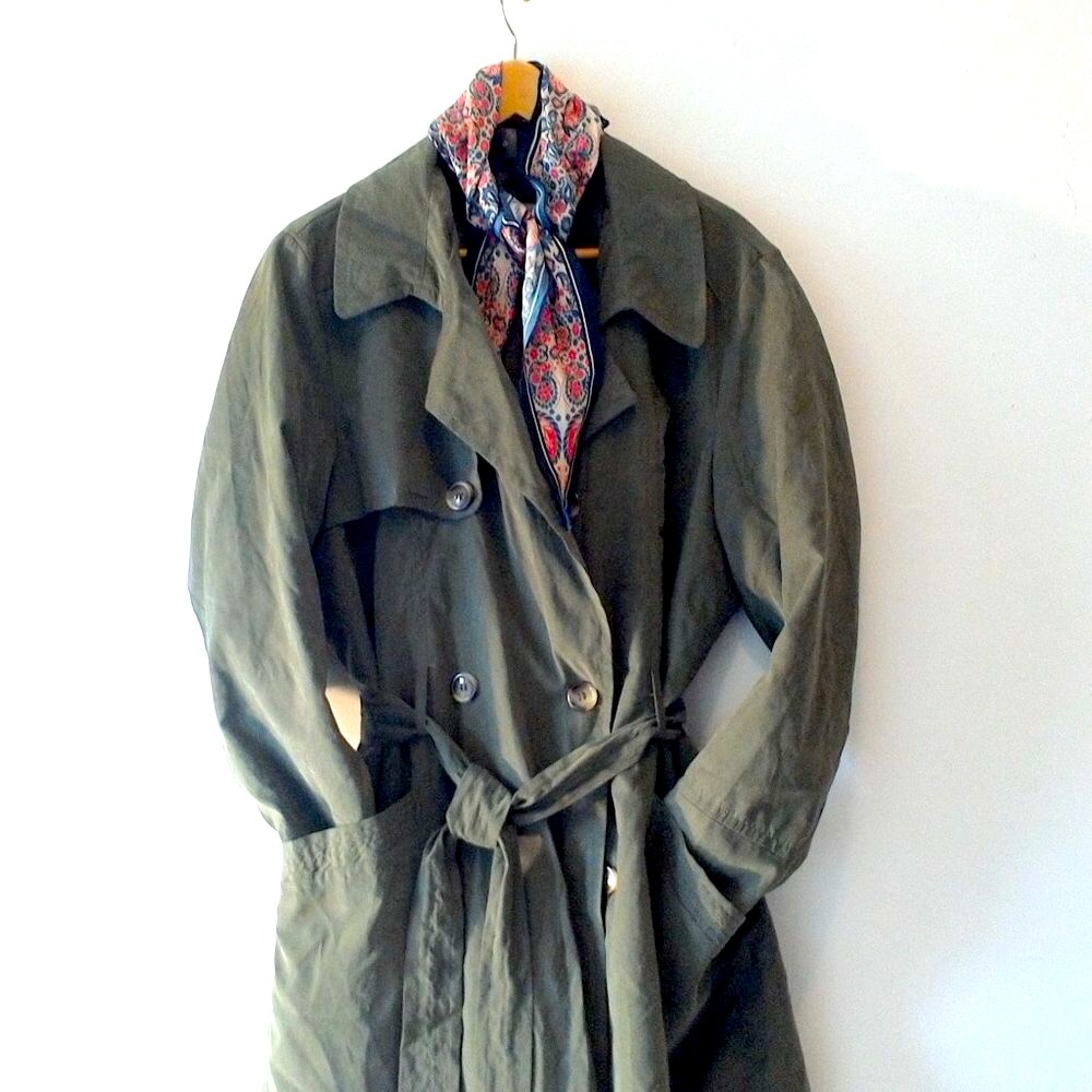 Lightweight Double Breasted 3/4 Length Faux Suede Belted Trench Coat